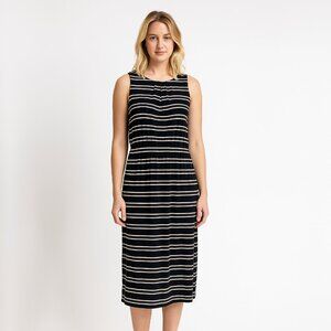 2/$30 White House Black Market Striped Blouson Sleeveless Midi Dress 6 #BAG5